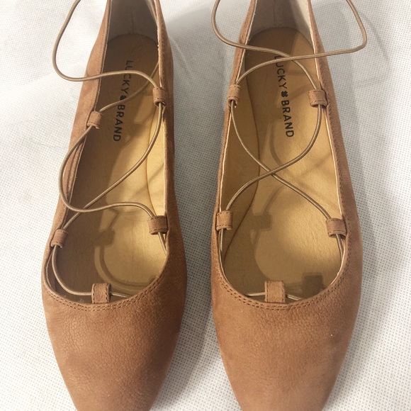Lucky Brand Shoes - Lucky Brand Cross Lace Ballet Flats Size 9